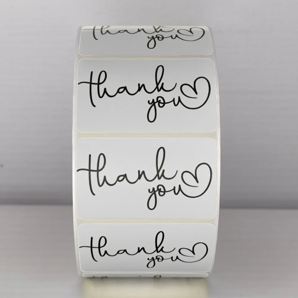 Thank You Stickers Mint Green Heart | Cute Small Business Packaging Labels